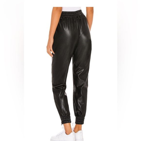 Superdown Faux Leather Jogger Pant in Black - Picture 4 of 4